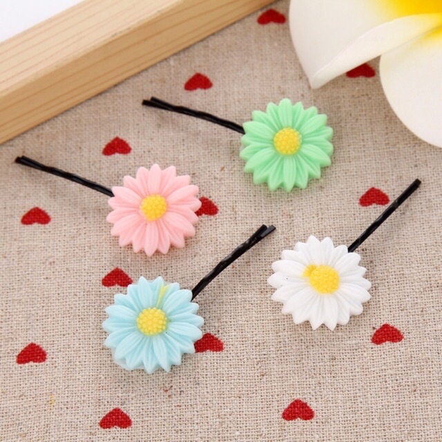 Set 4 Tóc HOA SỨ Kẹp Tóc -Loại Lớn:8cm ,Phụ Kiện Tóc Phong Cách Hawai
