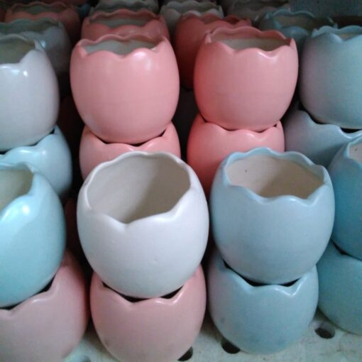 chậu sứ bát tràng Hình Trứng 8x8cm