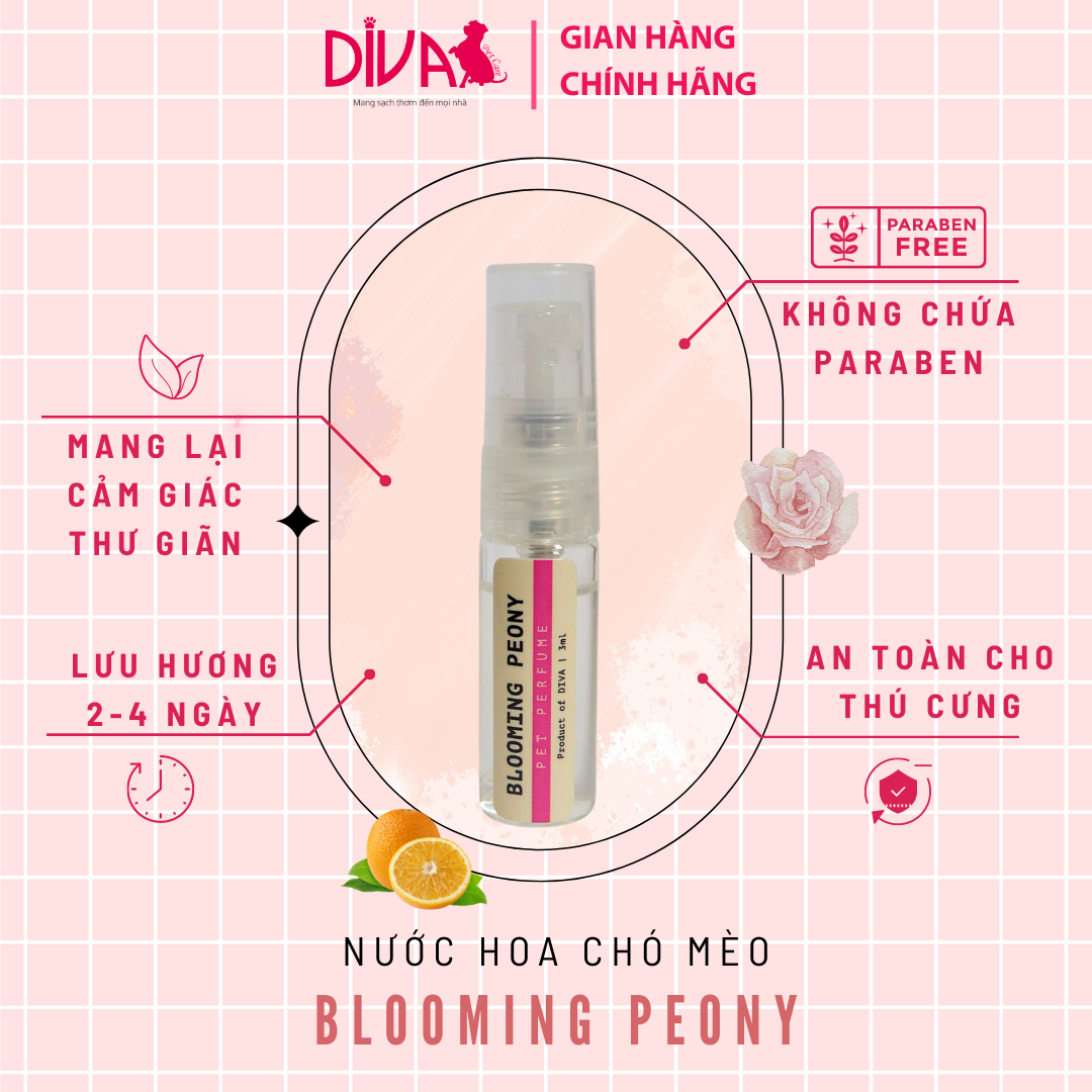 Nước hoa cho chó mèo DIVA Blooming Peony 3ml