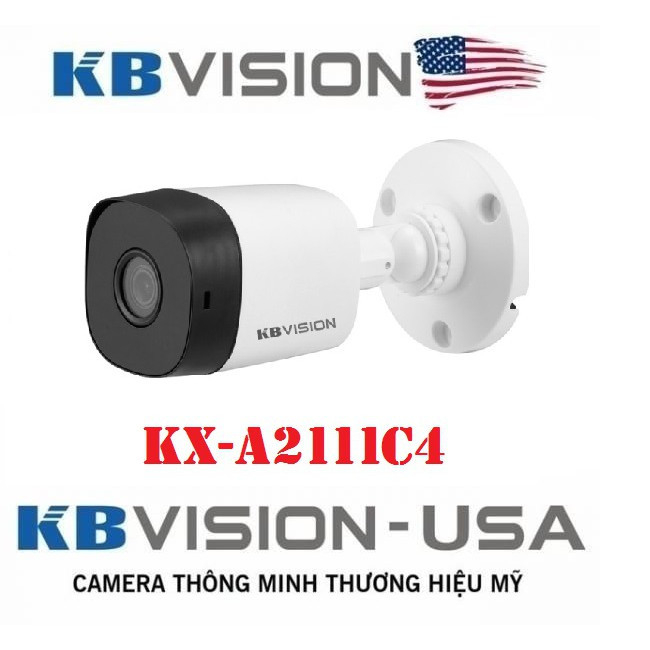 Camera thân 4 in 1 hồng ngoại 2.0 megapixel kbvision kx-a2111c4. chính hãng - bảo hành 24 tháng