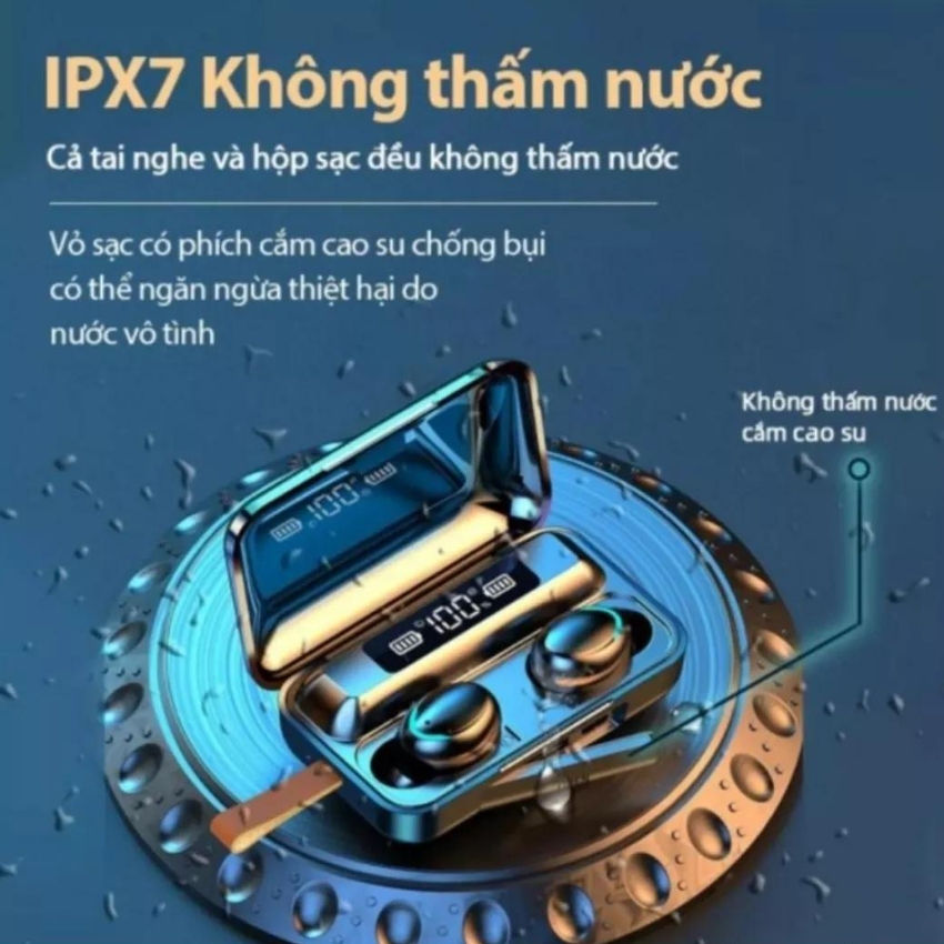 Tai nghe bluetooth F9 pro micro gắn trong, tai nghe không dây trả lời cuộc gọi, tai nghe bluetooth không dây điều khiển âm lượng, tai nghe nhét tai không dây kiêm sạc dự phòng – Elamo Store