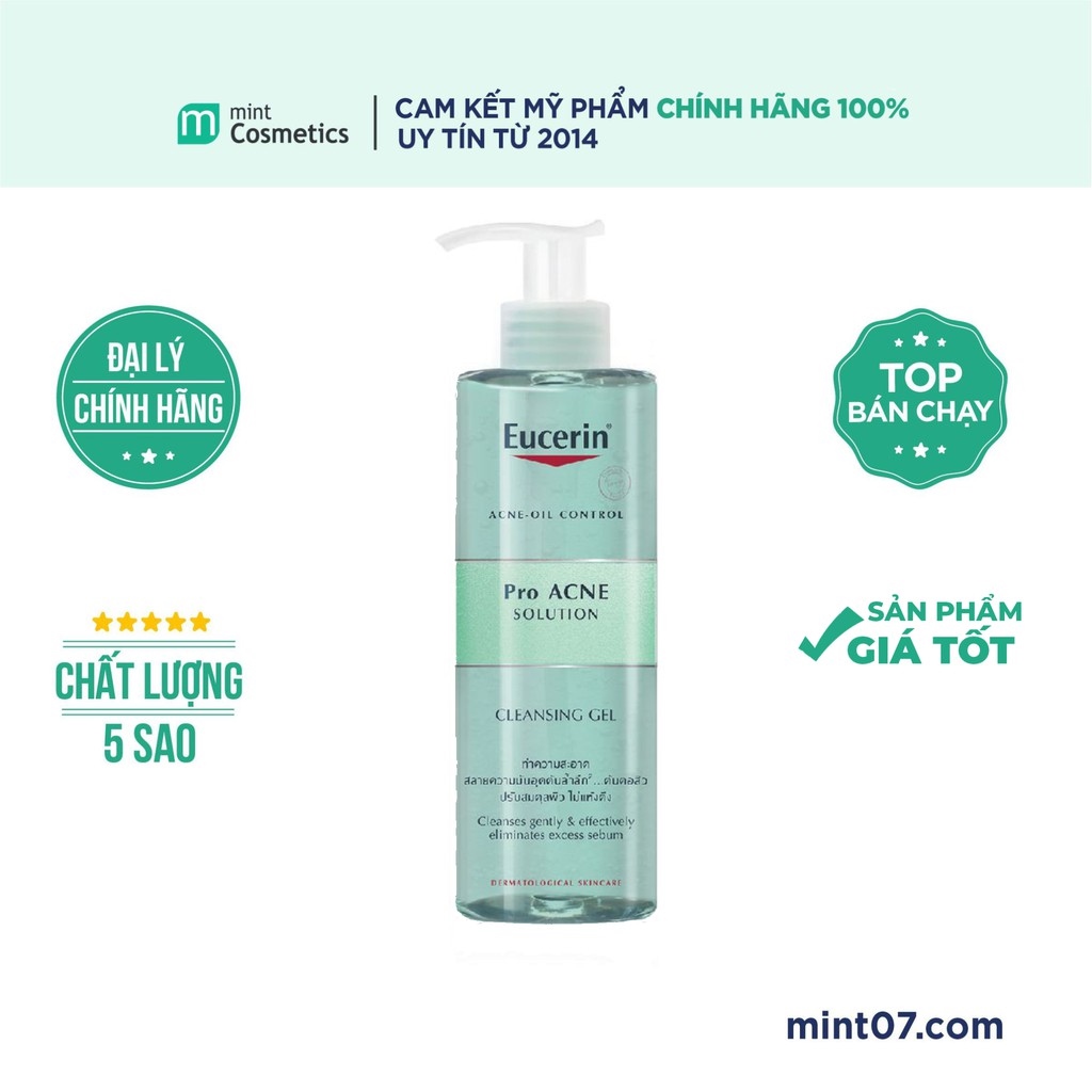 ♙℗ Sữa Rửa Mặt Eucerin Pro Acne Solution Cleansing Gel
