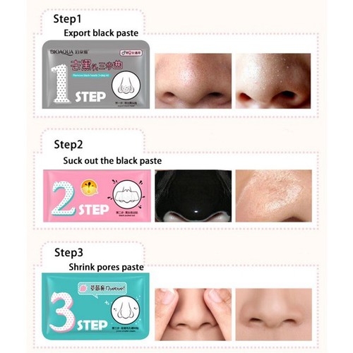 Set 3 Bước Lột Mụn Đầu Đen Bioaqua