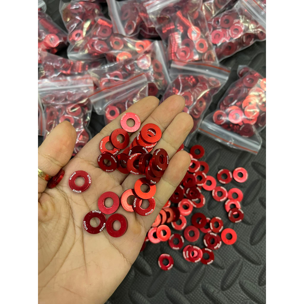 Long đền 6li lóc máy Kitaco , lông đền nhôm lốc máy màu đỏ