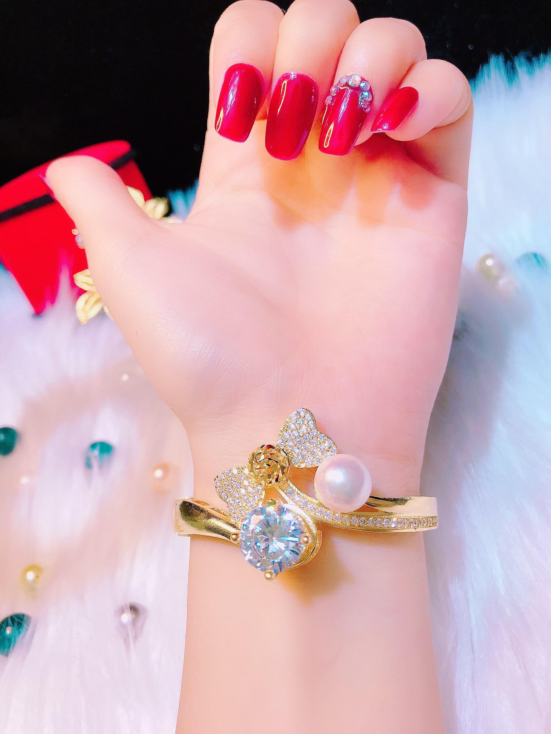 [SIÊU GIẢM GIÁ] Vòng tay nữ mạ vàng đính đá ngọc trai hình nơ Trang sức Gami VV10101904 - đeo đi tiệc đi chơi làm công sở cực sang chảnh và quý phái