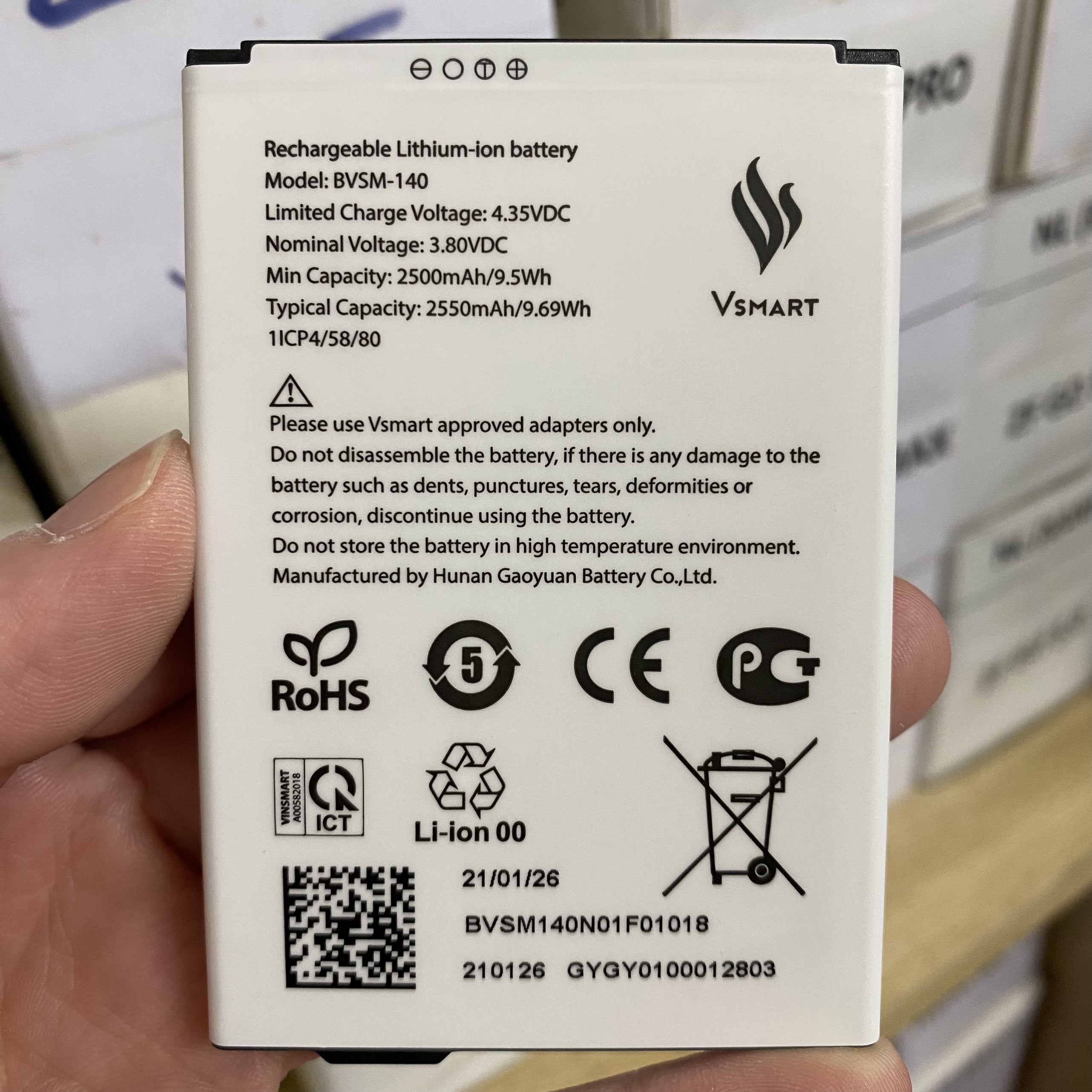 Pin vsmart bee lite bvsm-140 bảo hành đổi mới