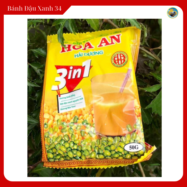 Bột Đậu Xanh Uống Liền Hoa An 500Gram (10 gói nhỏ)