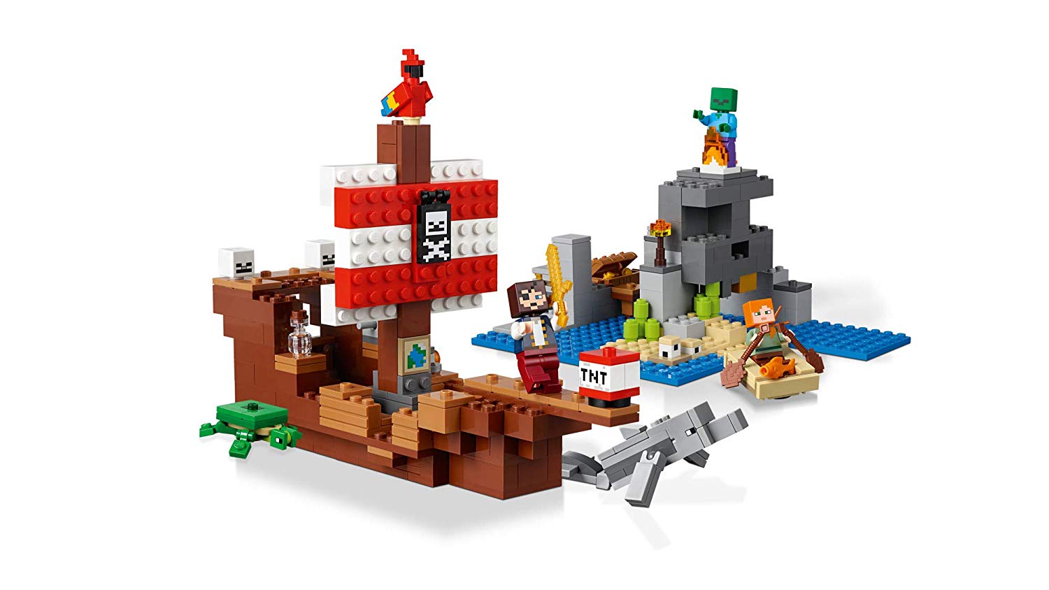 LEGO Minecraft The Pirate Ship Adventure 21152 Building Kit (386 Pieces)