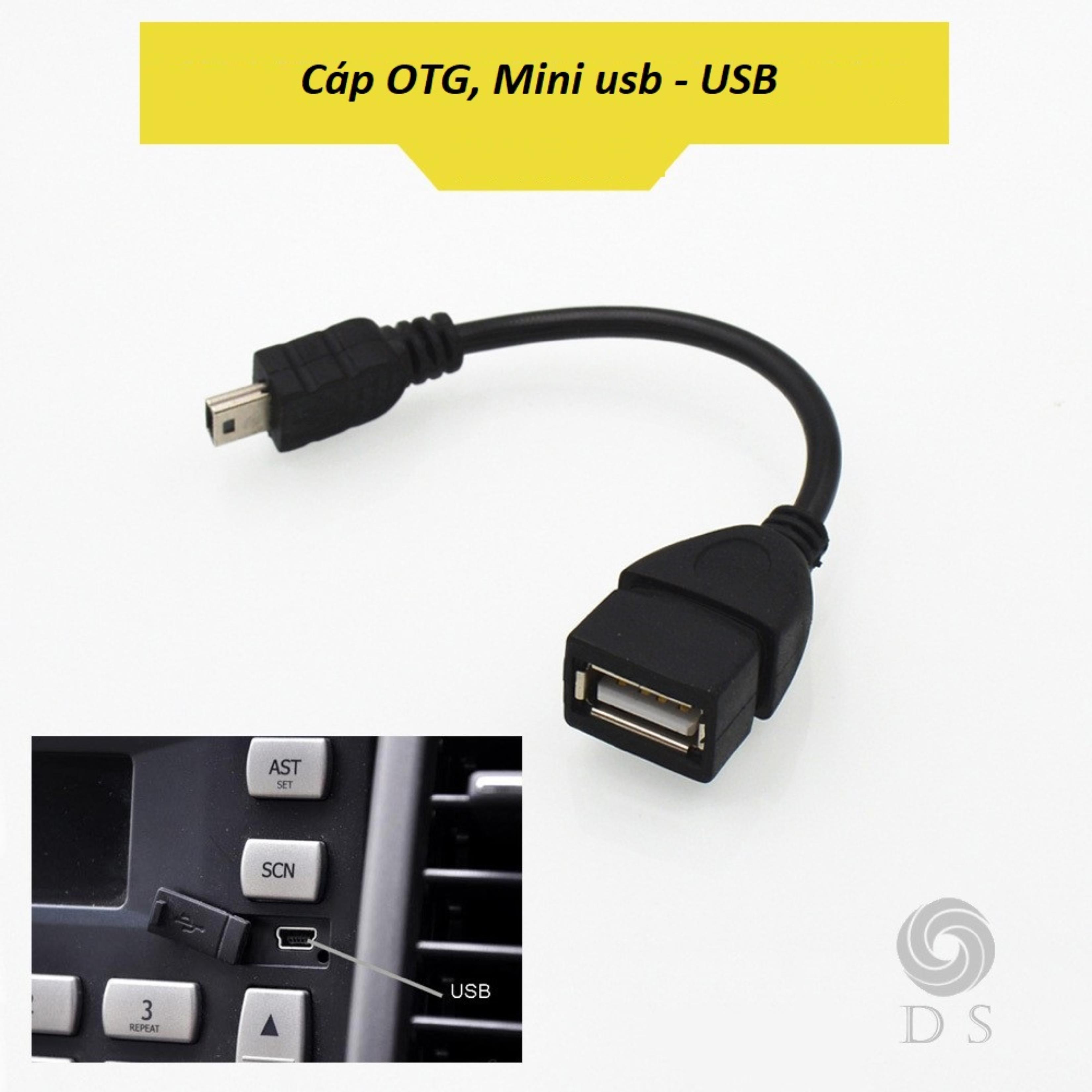 Cáp OTG USB to Mini USB