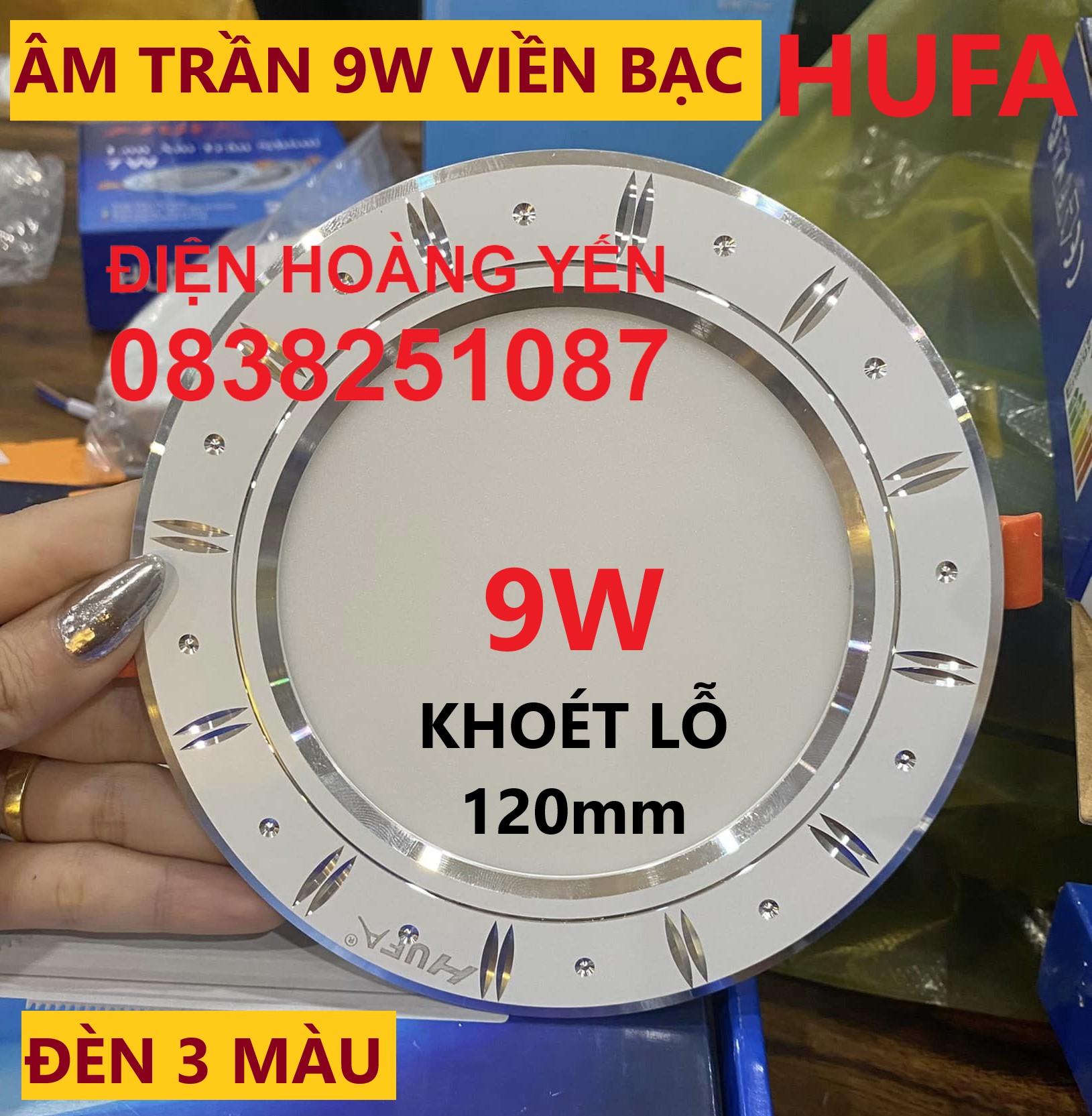 Đèn led âm trần led 7w 9w hufa