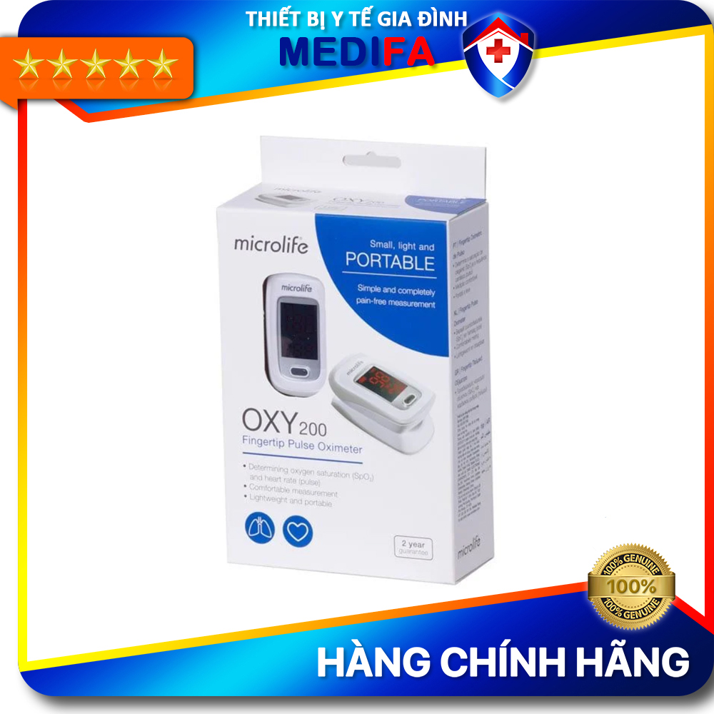 Máy đo nồng độ oxy trong máu microlife oxy 200, đo nồng độ oxy & nhịp tim, bảo hành 2 năm