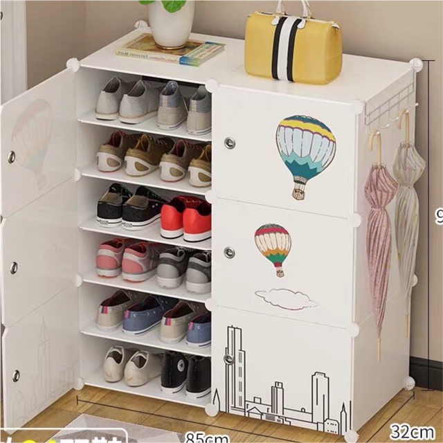 [HCM]*XẢ KHO* TỦ GIÀY LẮP GHÉP 12 Ô CHIA NGĂN ( tặng kèm móc treo sườn)