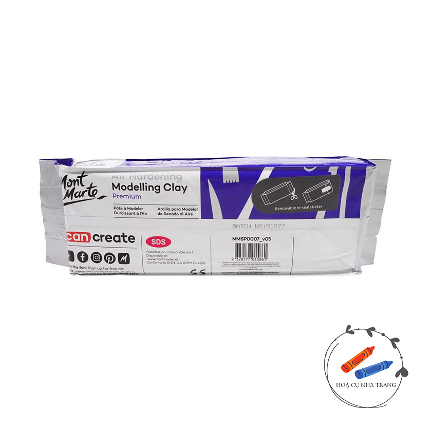 [HOẠ CỤ NHA TRANG] Đất Nặn, Đất Sét Tự Khô Mont Marte 500g