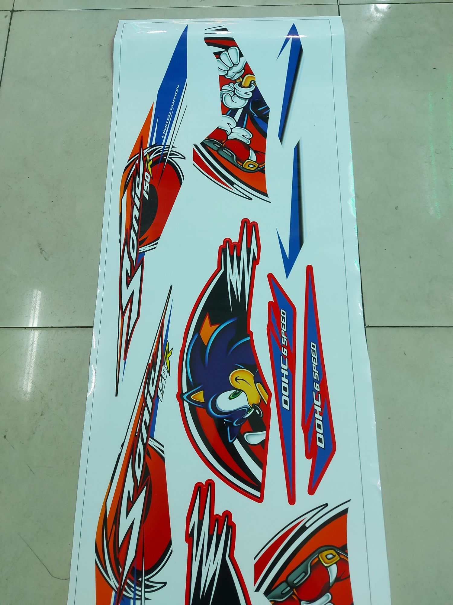 Tem xe sonic tem rời dán các màu xe