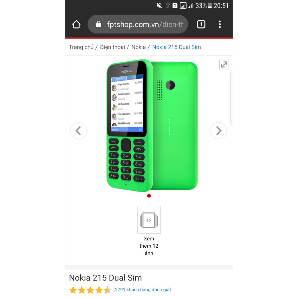 Nokia N215, 4G hàng chính hãng