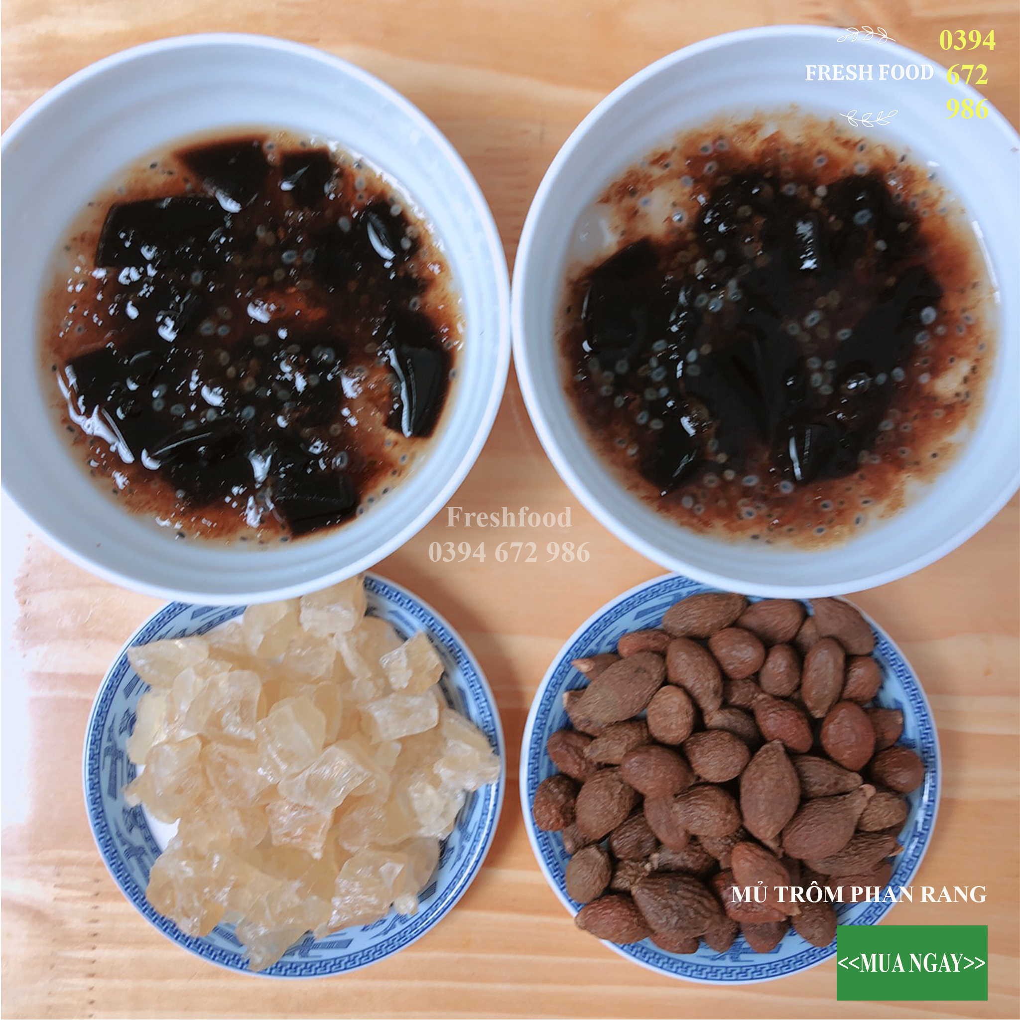 Set 4 món Mủ trôm Hạt ươi Hạt é Đường phèn, mỗi loại 200g