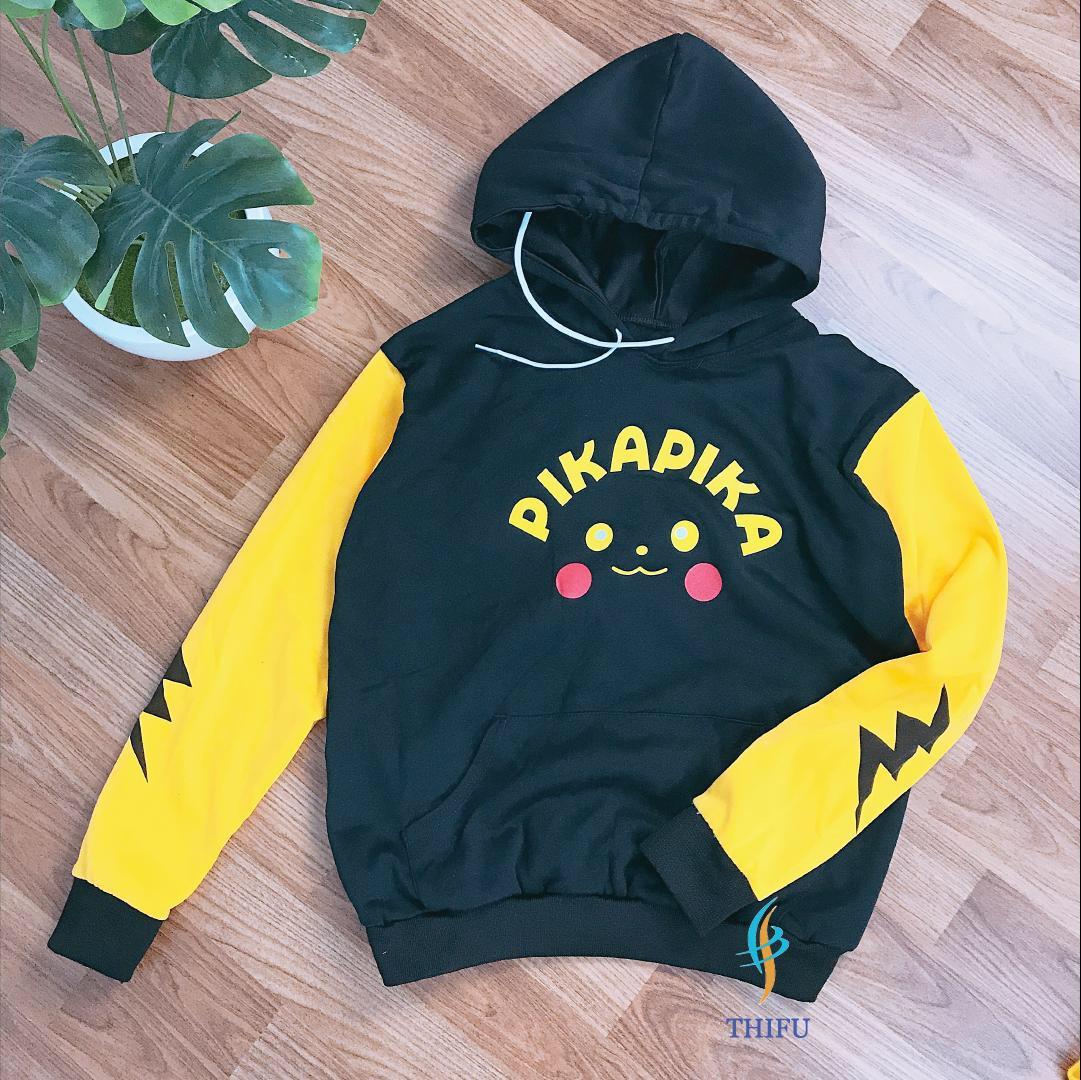 [HCM]ÁO HOODIE PIKACHU CHO CÁC BẠN NAM NỮ YÊU THÍCH NHÂN VẬT HOẠT HÌNH TP408