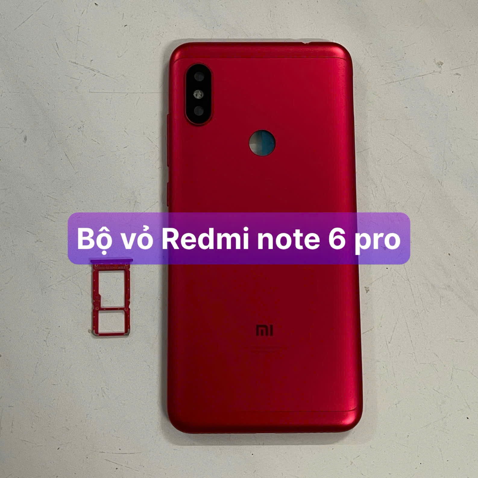 bộ vỏ xiaomi Redmi note 6 pro (zin) kèm khay sim