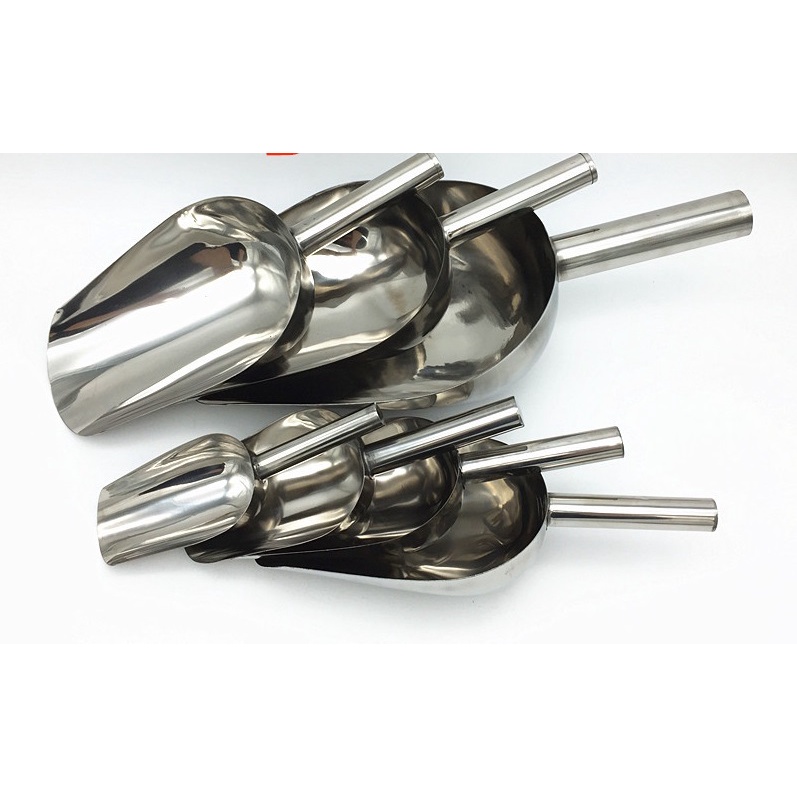 Xẻng Xúc Đá, Xúc Gạo Inox Có Tay Cầm