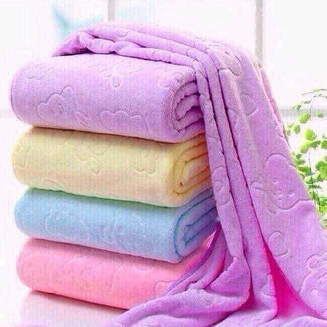 Sale !!! khăn tắm xuất nhật họa tiết gấu in chìm khổ lớn 70x1m4_shopphucyen
