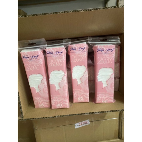 (TẶNG THÊM 30 MIẾNG) - Túi 90 miếng bông tẩy trang Pop puf 2 công dụng