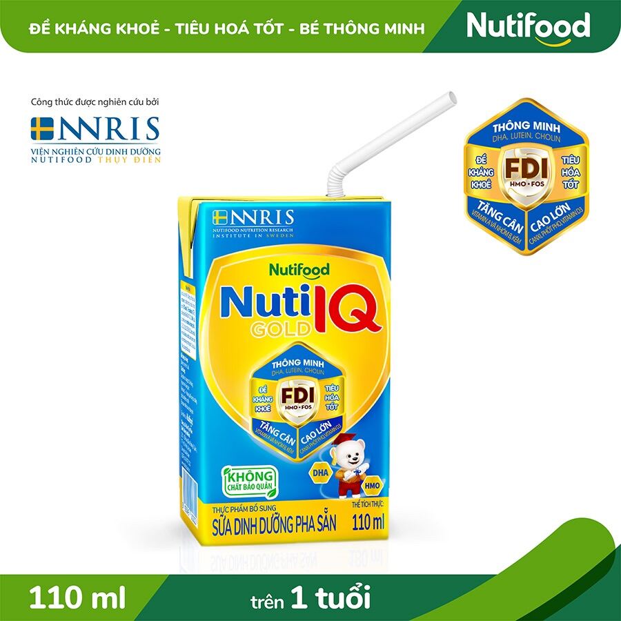 [Hoàn tiền 12%] Sữa Pha Sẵn Nuti IQ hộp 180ml ( Thùng 48 hộp )
