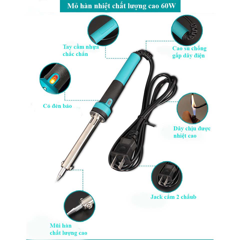 Mỏ hàn chì - Mỏ hàn thiếc 60W BH 6 Tháng