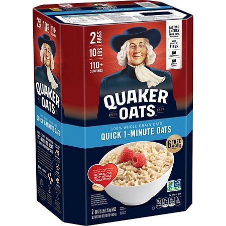 Quaker Oats Quick 1 Minute Oatmeal - 2/5 lb. 10 lbs , 4.52KG