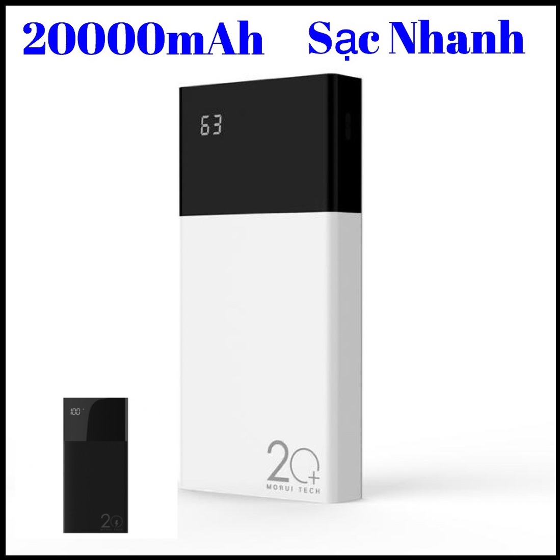 PIN SẠC DỰ PHÒNG 20000mAh CÔNG NGHỆ 2020 KIỂU DÁNG NHỎ GỌN - HỖ TRỢ SẠC 2 THIẾT BỊ CÙNG LÚC - DÙNG CHO MỌI ĐIỆN THOẠI - PIN TRÂU SẠC KHÔNG NÓNG MÁY