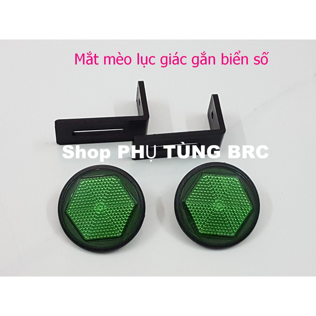 Mắt mèo lục giác gắn biển số ( SL: 1 cặp kèm pát, có đủ 5 màu cho khách chọn)