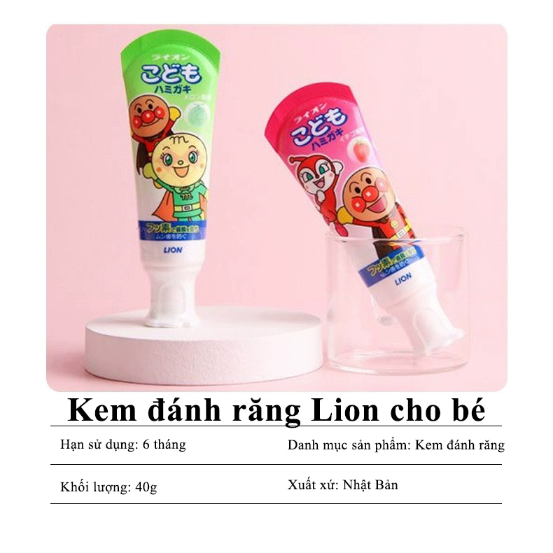 Kem đánh răng trẻ em nuốt được Lion