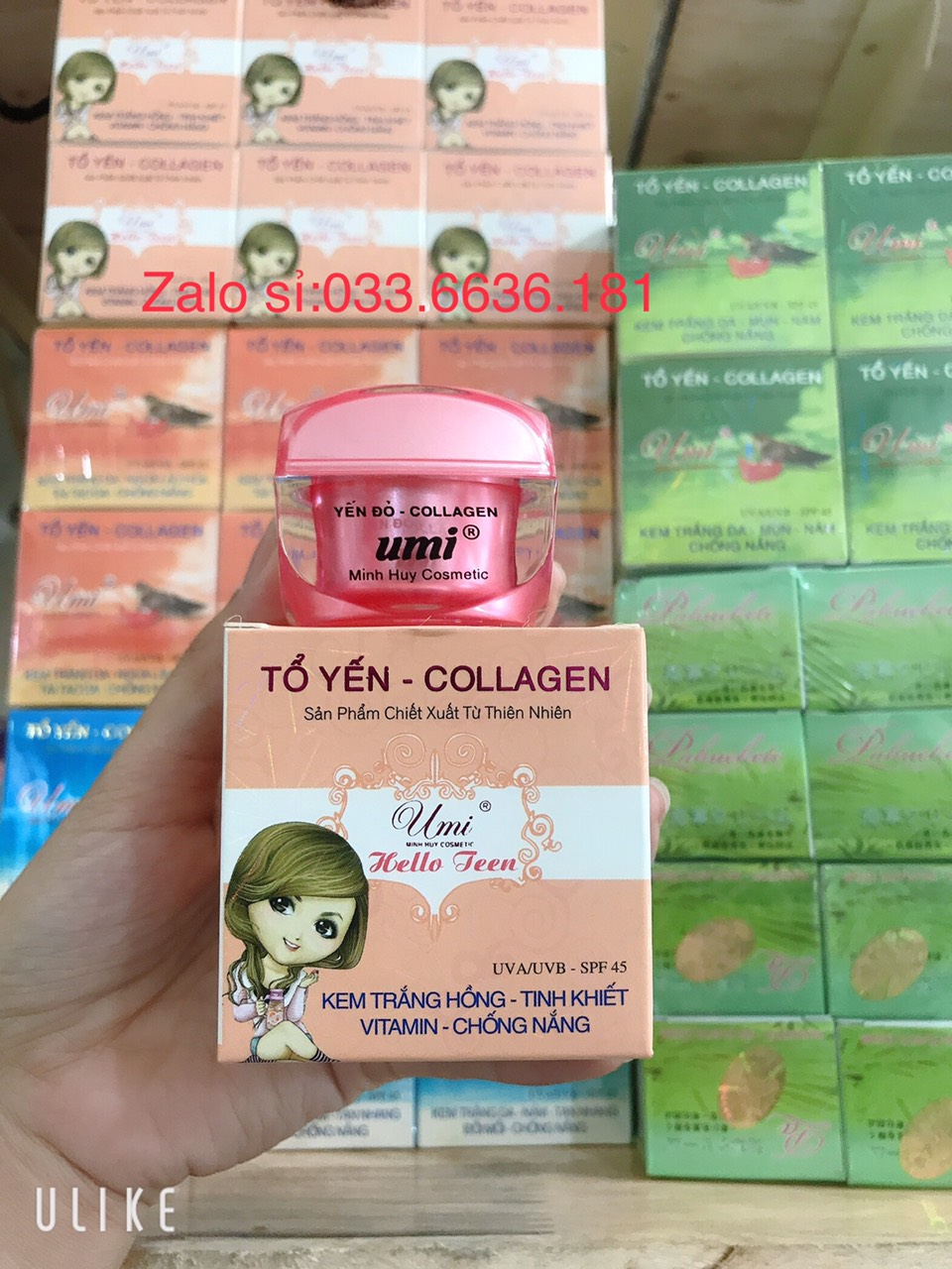 [hủ nhỏ 12g ] kem umi yến đỏ collagen  trắng hồng-tinh khiết vitamin-chống nắng hủ  12g chính hãng