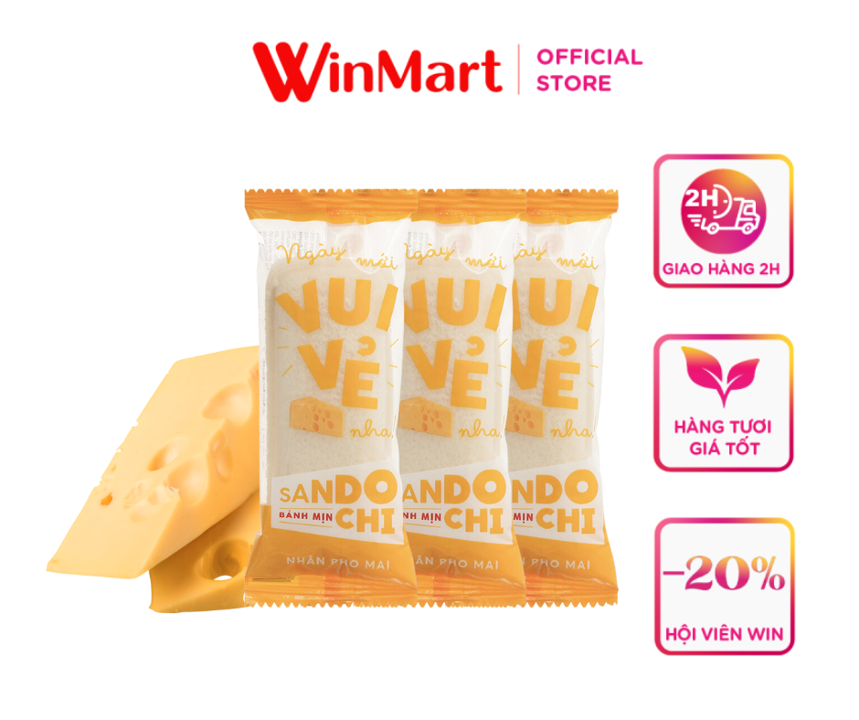 [Siêu thị WinMart] - Gói 10 bánh Sandochi nhân phô mai Bảo Minh 20g