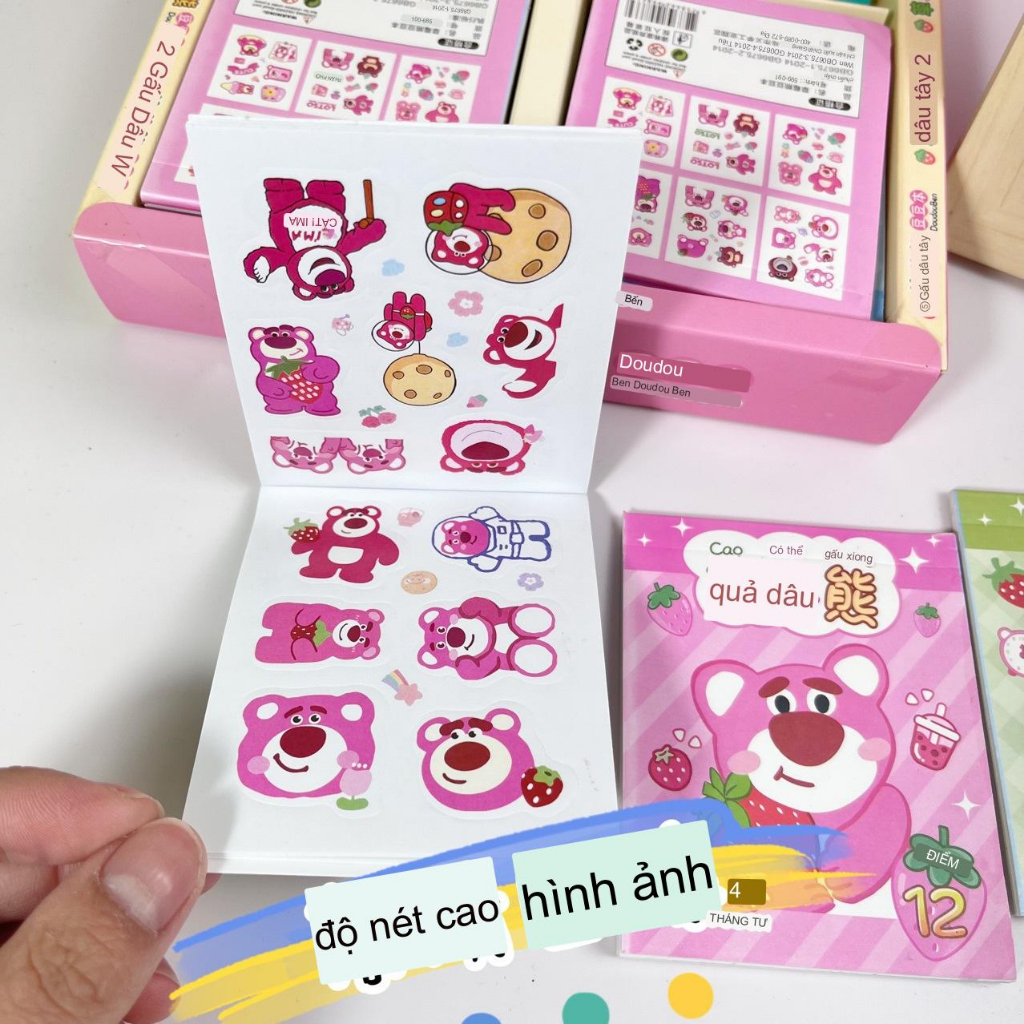 Sticker sổ gấu dâu