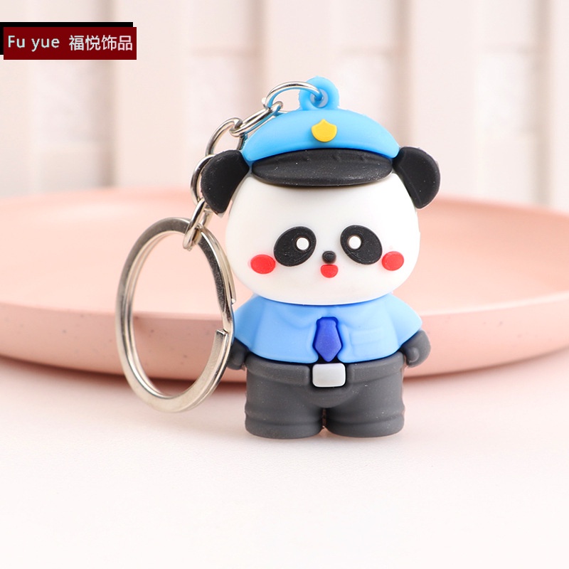 Móc khóa gấu đen trắng cute