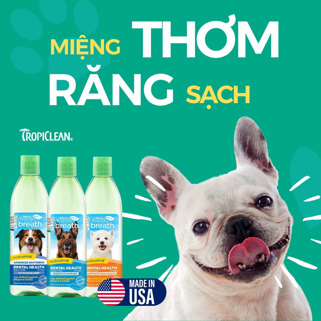 NƯỚC VỆ SINH RĂNG MIỆNG TROPICLEAN CHO CHÓ, MÈO