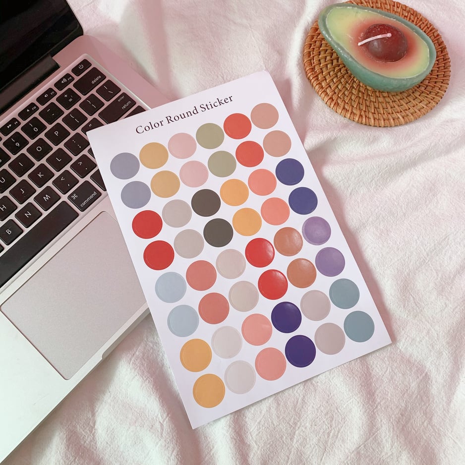 48 Sticker Chấm Tròn trang trí sổ tay planner