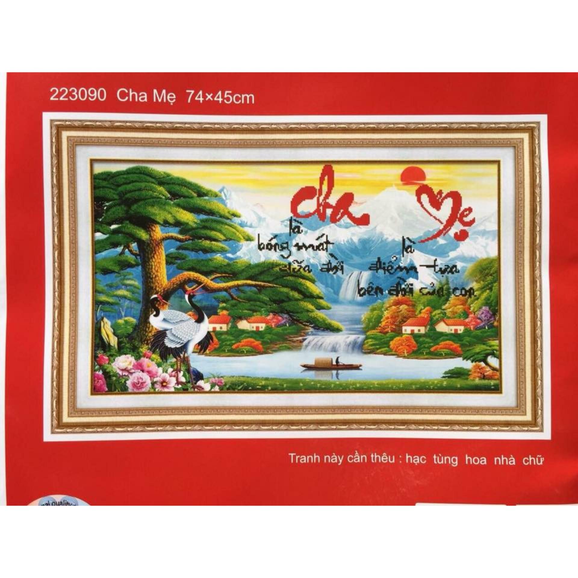 Tranh thêu chữ thập cha mẹ-DLH-222914-Ngọc Thịnh