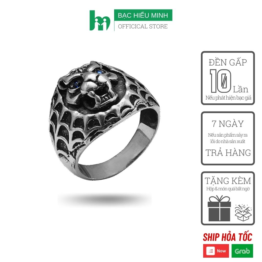 Nhẫn nam bạc hiểu minh na562 hình mặt hổ