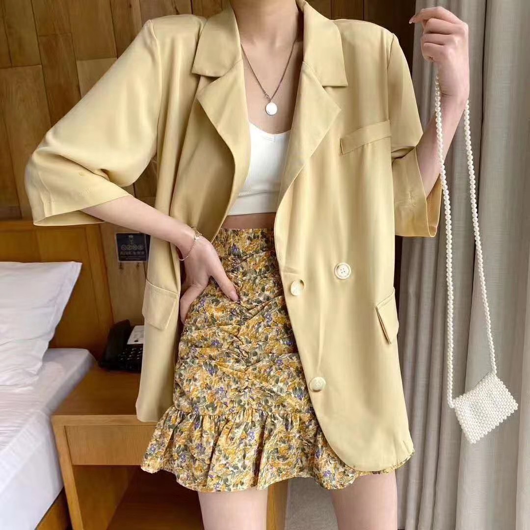 [HCM]Chân váy hoa nhí chân váy nhúm CV176