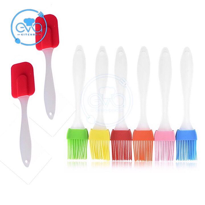[HCM]Bộ 2 Dụng Cụ Làm Bánh Cây Vét Bột và Chổi Quét Silicone