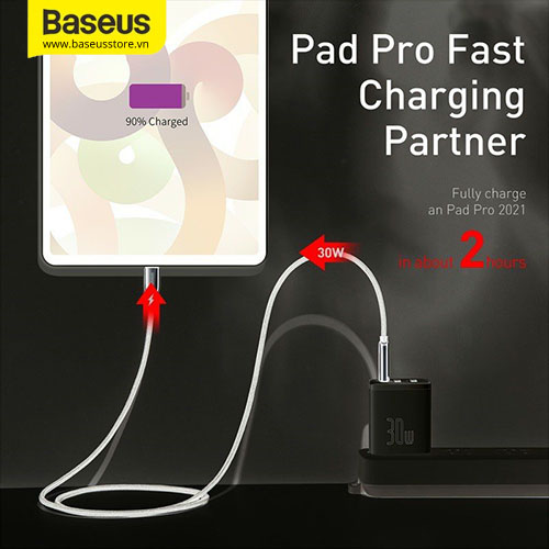 Củ sạc nhanh siêu nhỏ gọn Baseus Compact Quick Charger 30W(USB dual port +Type C,30w PD/QC3.0 Multi Quick Charge Support)