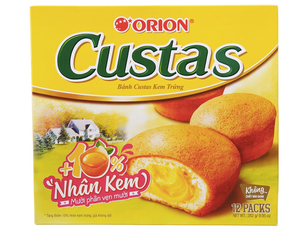 Bánh Custas Orion Kem Trứng (Hộp 12 cái)