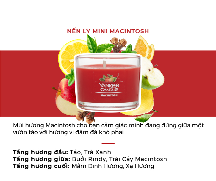 Nến ly mini Yankee Candle - Macintosh