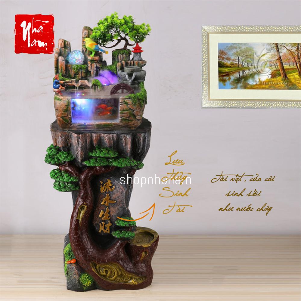 [Combo Thác + Đế] Thác nước phong thủy để bàn non bộ bể cá full phụ kiện
