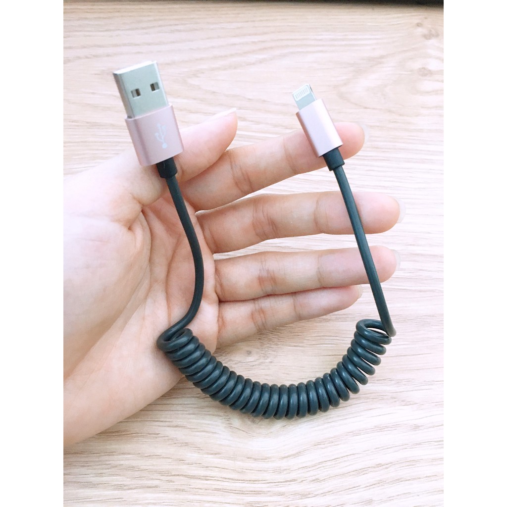 Dây cáp sạc lò xo Lightning cho iPhone iPad