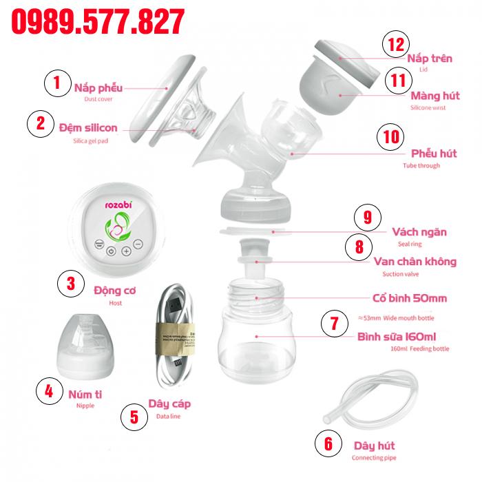 Phụ kiện máy hút sữa Rozabi Basic