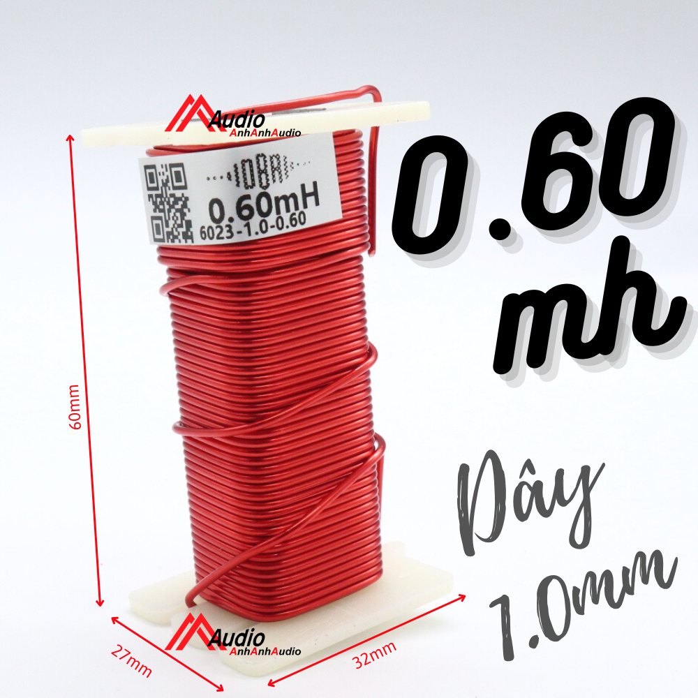Cuộn cảm dây đồng 1mm , khuôn dài 60 lỏi sắt