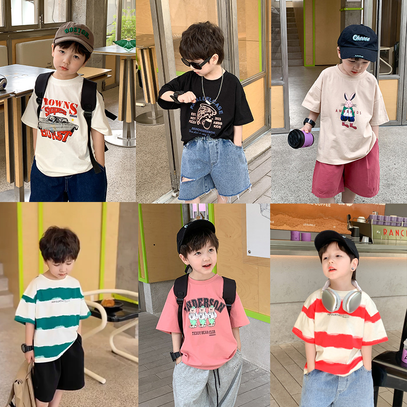 Áo thun cộc tay bé trai AMBB Áo pull trẻ em size đai kunkid