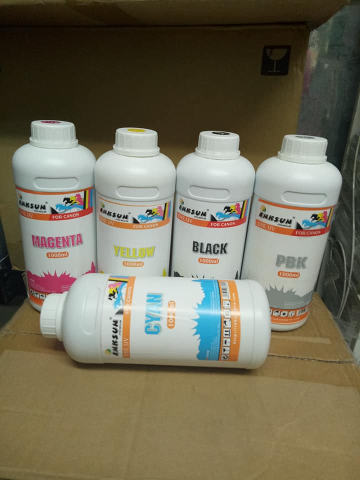 2c chai Mực canon dye uv 1Lit chọn màu